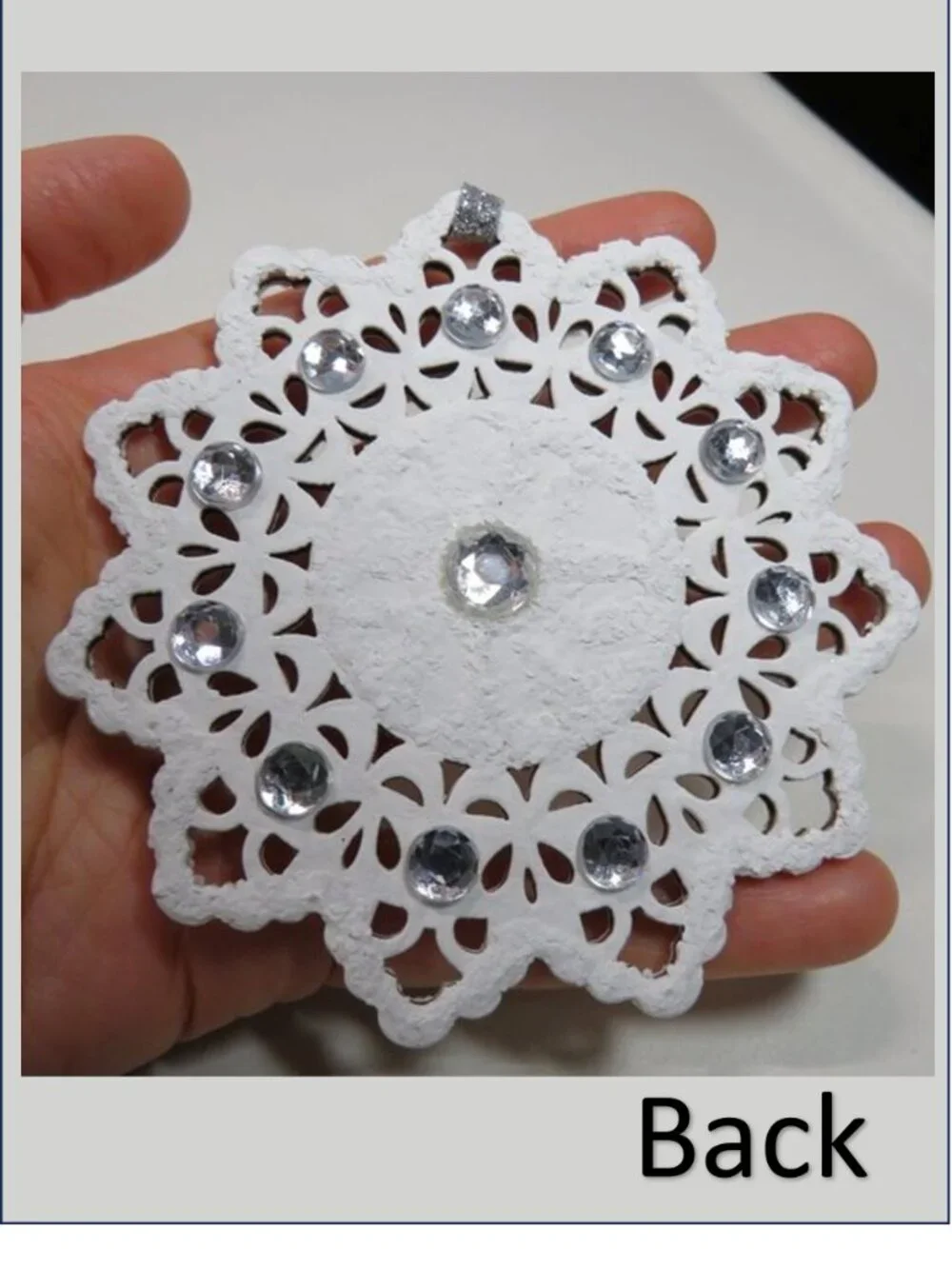 White Wood Winter Ornaments Lot 9 Polar Bear Birds Snowflake Rhinestone